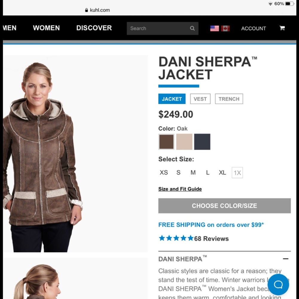 Leather Sherpa-lined winter jacket. New WO tags